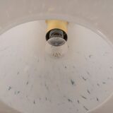 Large suspended brass luminaire from Limburg with opaline glass, Germany, 1970s.