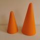 Table lamps, model Teepee, from the 80s in double-layer glass (orange and milky white)