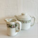 Vintage porcelain coffee pot / teapot and milk jug Apilco