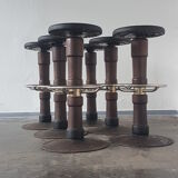 Vintage Heavy weight set of 6 Bar stools