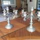 Pair of solid tin candlesticks