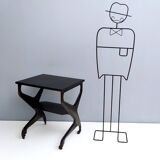 Black Ebonized Beech Serving Cart in the Style of Ico Parisi, Italy