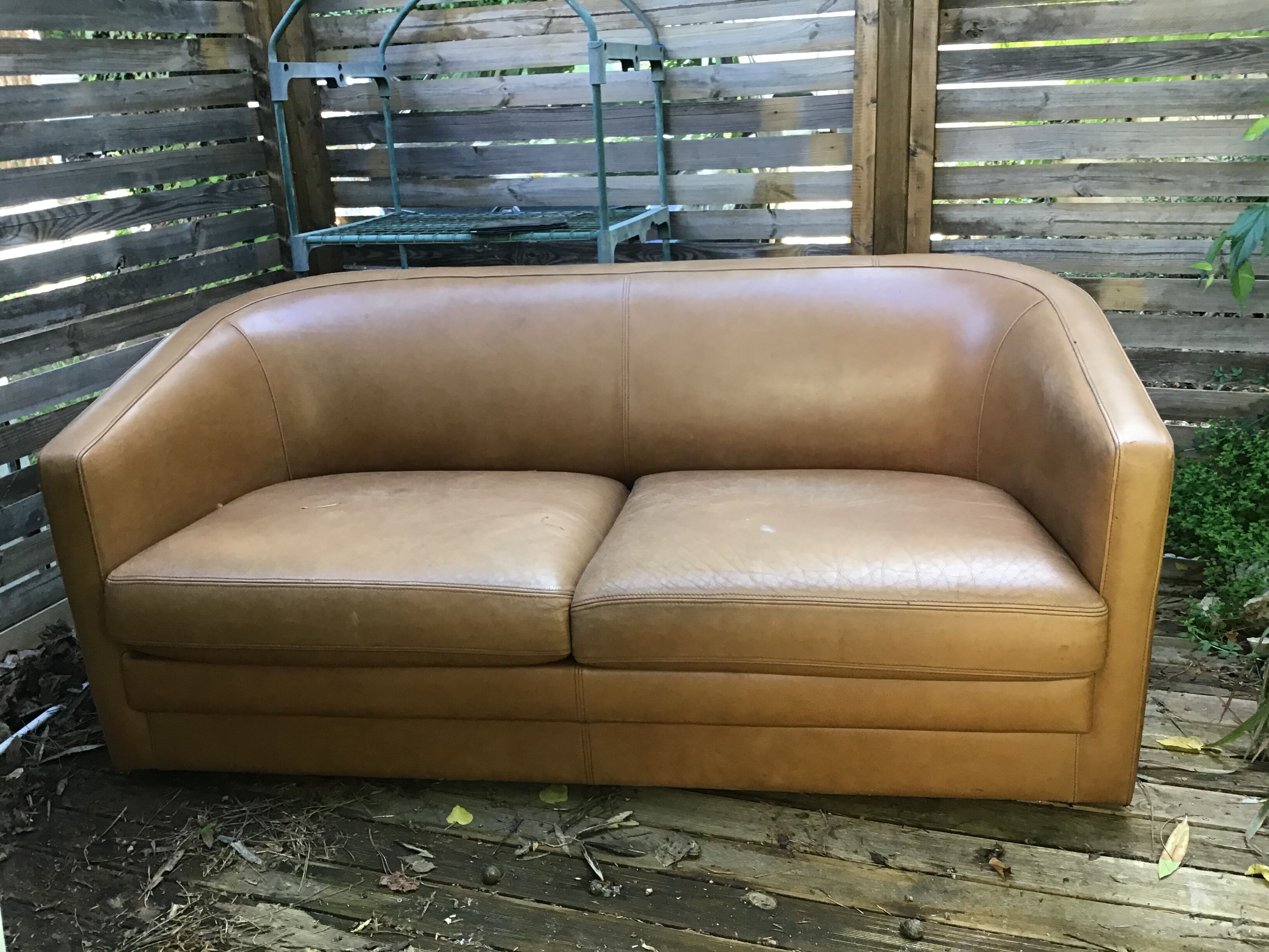 Two-seater leather sofa