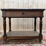 Gigier table - Napoleon III console in solid oak and marble
