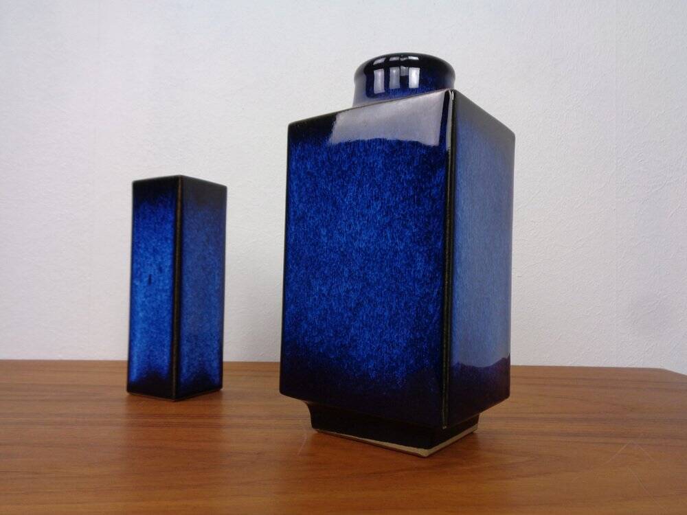Blue Japanese ceramic vases, 1960s, set of 2