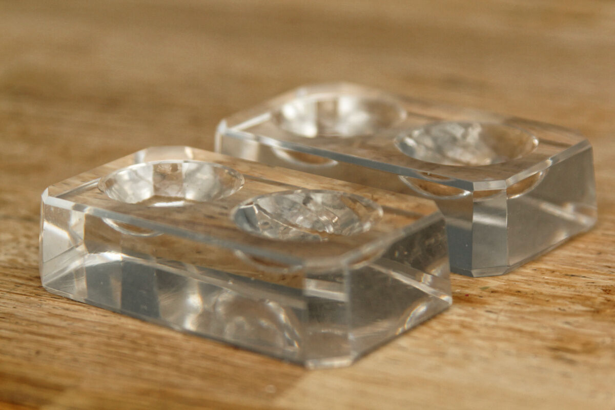 Paire de salerons en cristal