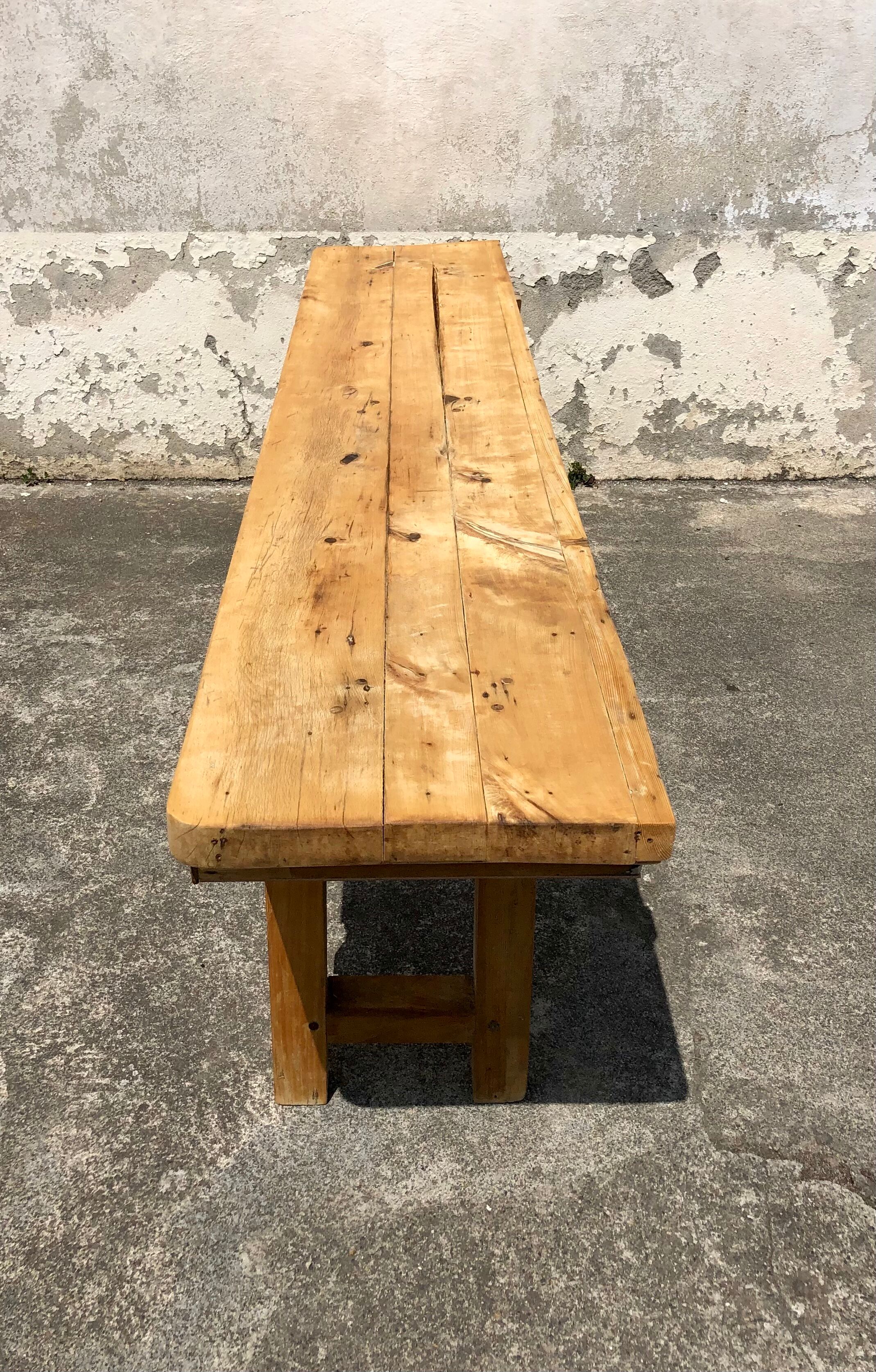 Antique kitchen workbench, vintage kitchen log