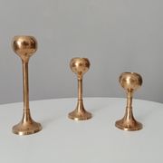 Set of 3 vintage scandinavian candle holders 50s/60s