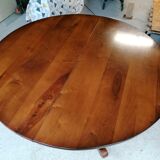 Table ronde pied central bois massif