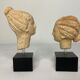 Antiquity two heads Greek woman with terracotta bun