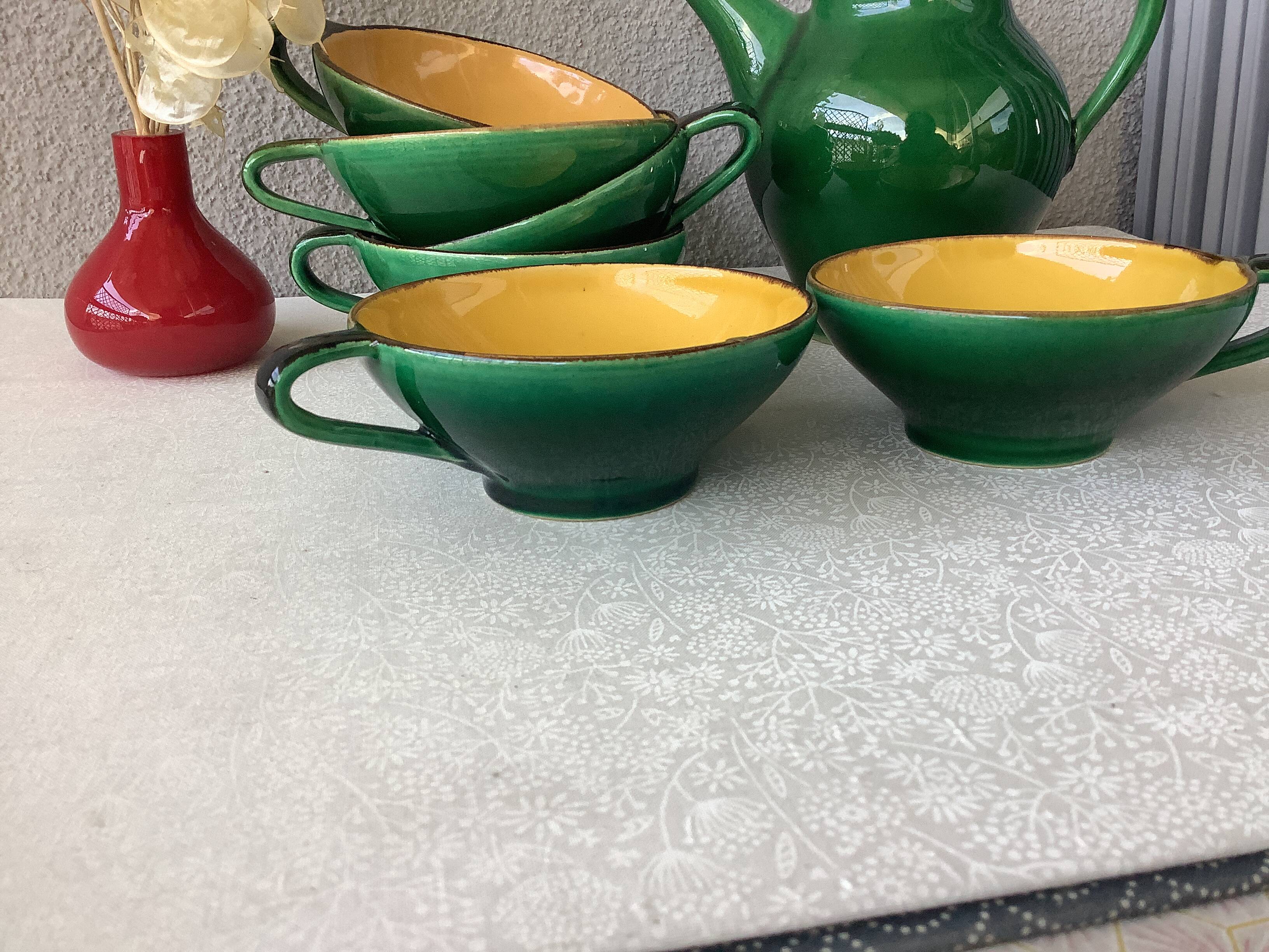 Zahner Rheinfelden pottery cups and coffee pot