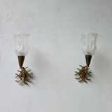 Pair of anée wall lamps 30/40 in bronze
