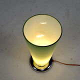 Art Deco lamp in chrome and celadon glass, France, circa 1930