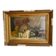 Peinture à l'huile nature morte bouquet de dahlias signé Marius Dalon, début XXème
