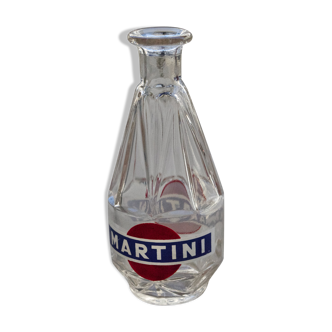 Carafe en verre publicitaire vintage martini années 1960 rétro