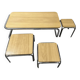 Set of 4 nesting coffee tables from the 70s, metal and solid oak.