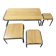 Set of 4 nesting coffee tables from the 70s, metal and solid oak.