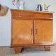Art Deco buffet from the 1950s in oak and herringbone.