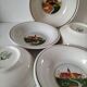 Set of 5 Italian ceramic dishes with country decor