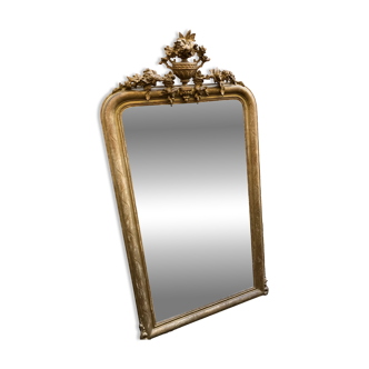 Large antique mirror with a Louis Philippe pediment.