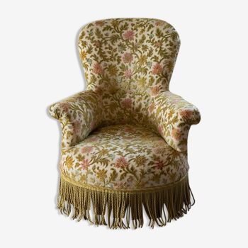 Velvet shepherdess armchair