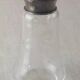 Antique table powder shaker, in engraved glass and solid silver, X