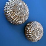 Pair of glass wall lights, 1960s