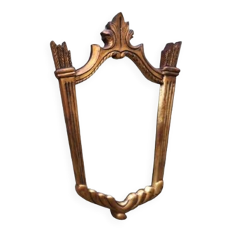 Vintage carved wooden mirror with gilding, 1950s