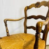 Straw wood armchair