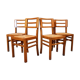 Set de 4 chaises paille de Pierre Cruège