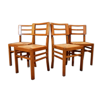 4 Pierre Cruege straw chairs