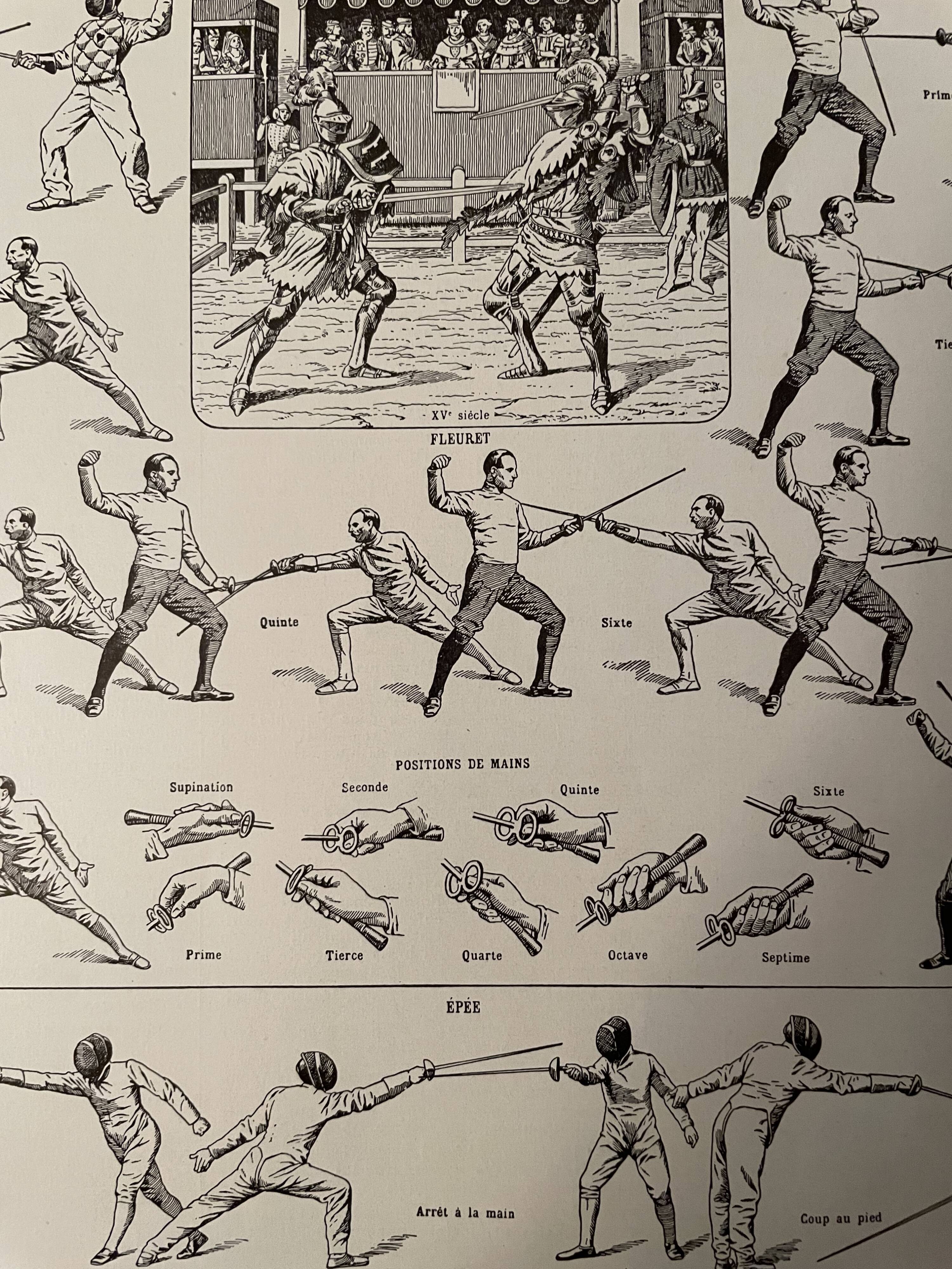 Lithograph engraving on fencing of 1928