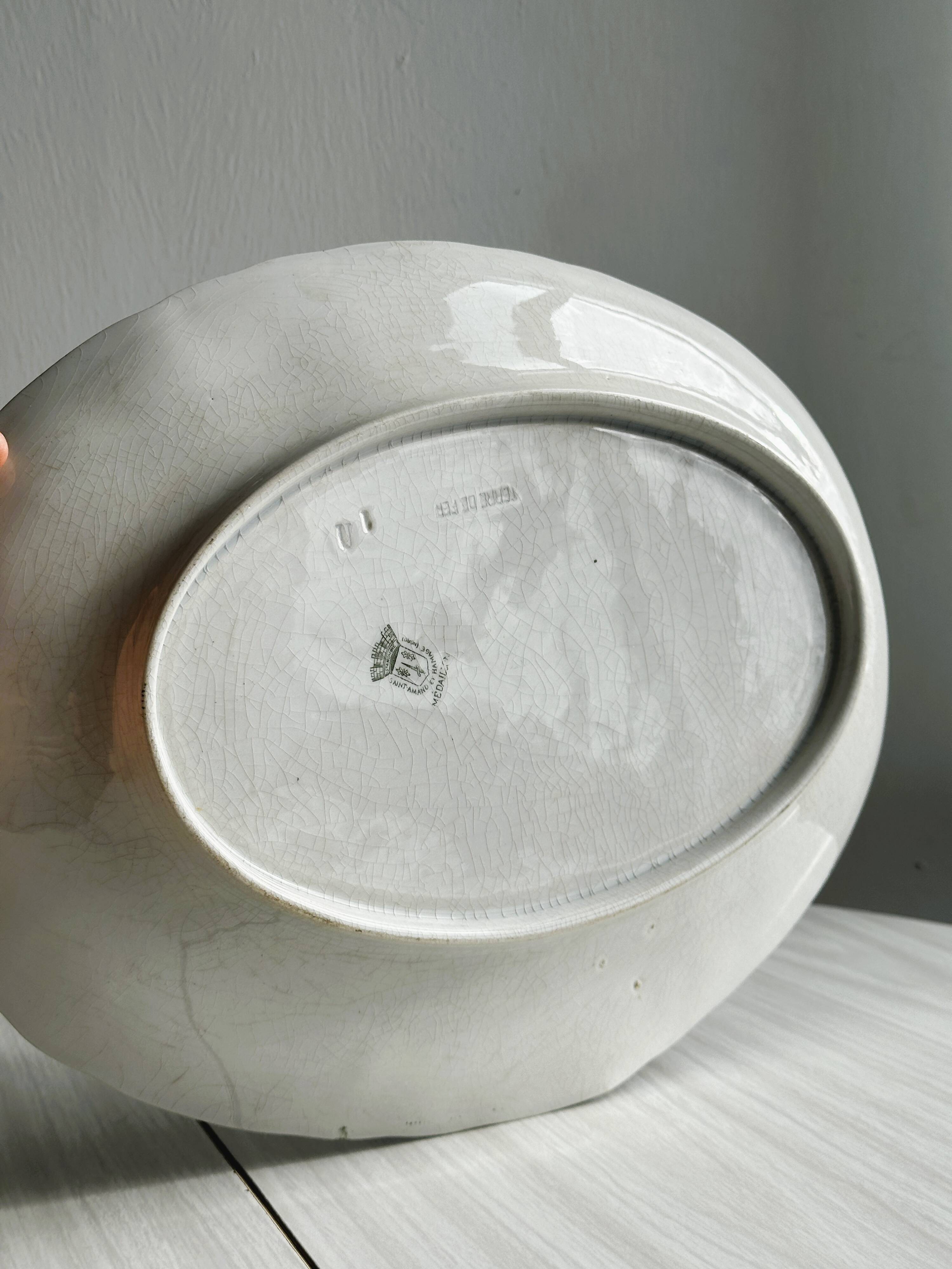 Old iron clay dish from Saint Amand and Hamage.