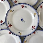 Set of 6 dessert plates Digoin Sarreguemines, years 30-40