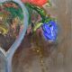 Oil on panel vintage painting Summer bouquet