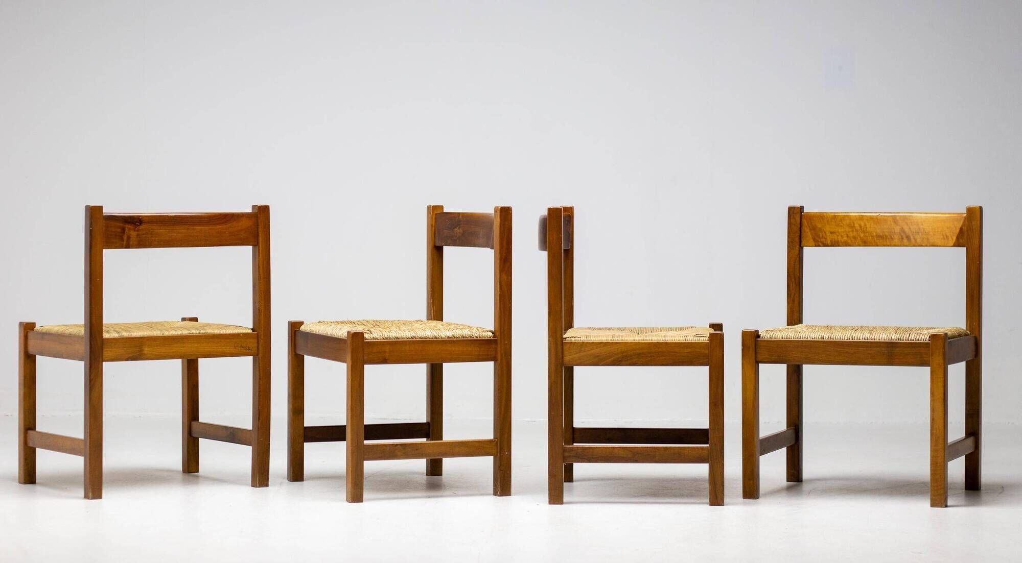 Set of four Torbecchia dining chairs by Giovanni Michelucci for Poltronova.