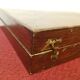 Old mahogany game box with bone tokens, XIXth century