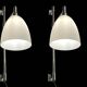 Large Opaline Glass Chrome Sconces Set of 2