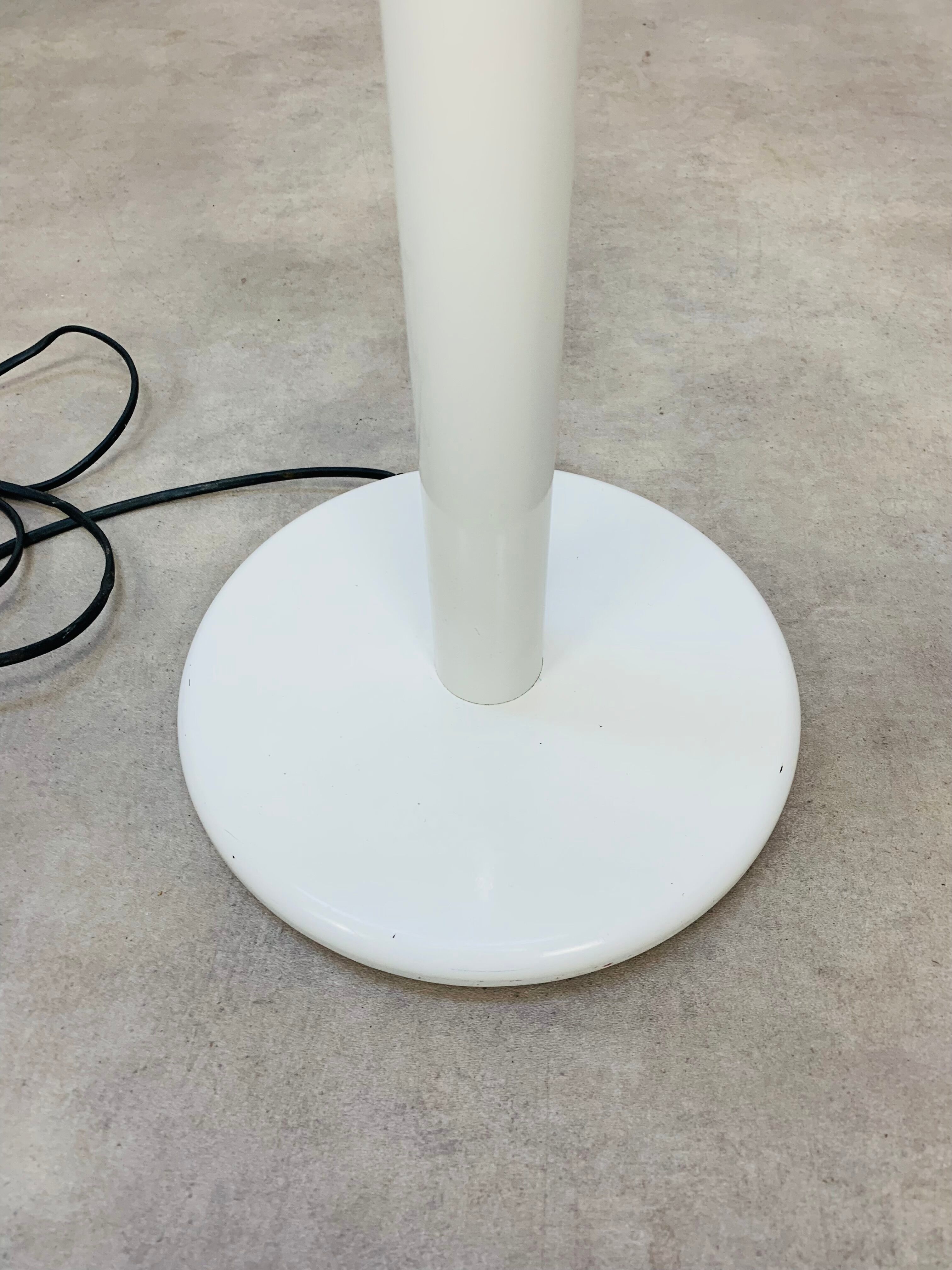 70s e-reader floor lamp space age style, white metal