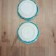 Pair of vintage turquoise flower bowls LBMDJ – 60s/70s
