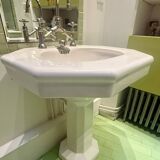 Vasque sur pied Lavabo Porcelaine Emaillée avec robinetterie Stella