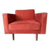 Wind armchair in caramel/brown velvet