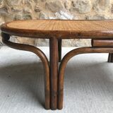 Oval rattan coffee table