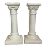 Pair of Greek column candlesticks