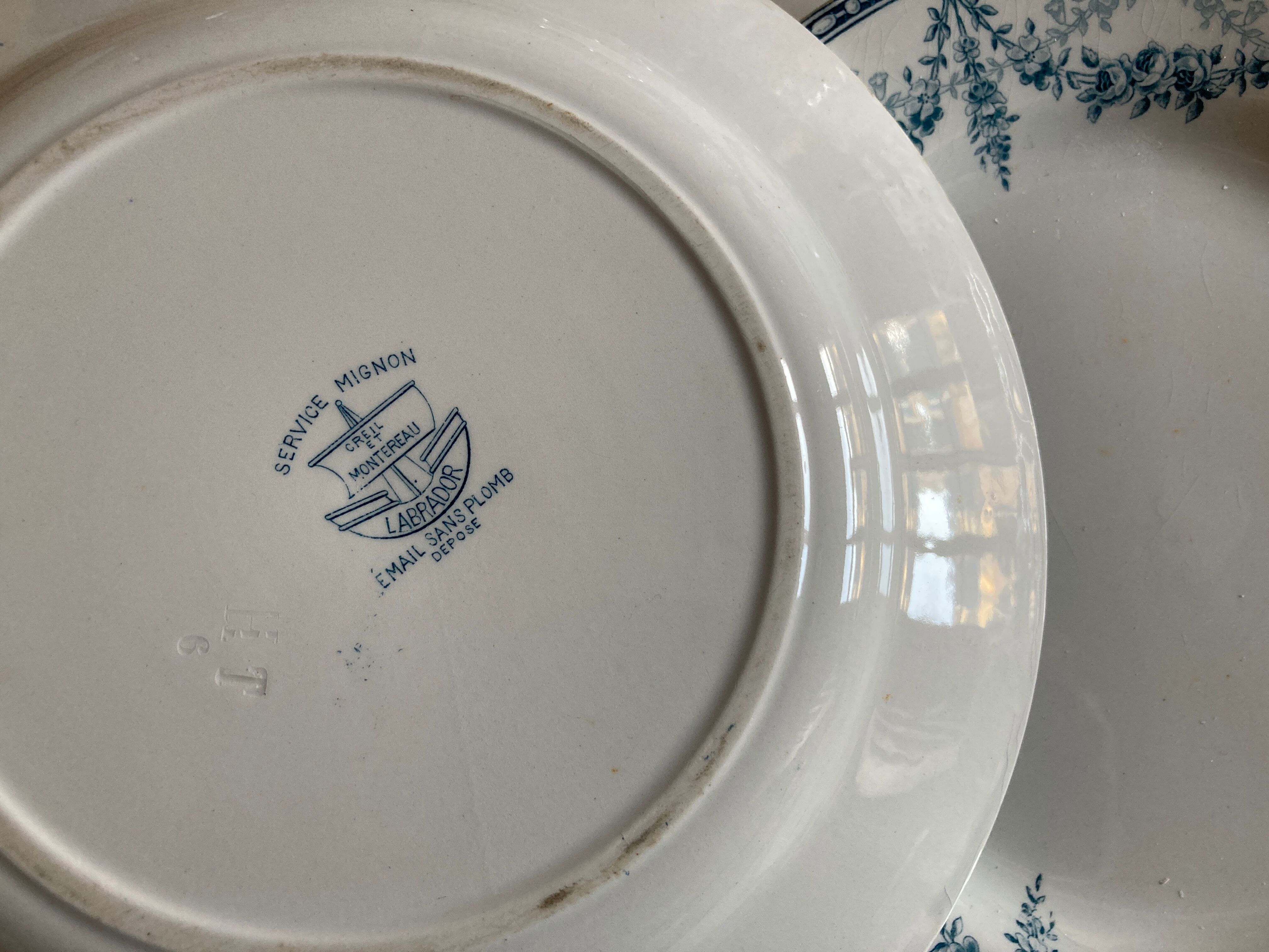 Set of 5 plates of earthenware Creil and Montereau early 20th