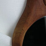 Vintage mahogany wood mirror handmade pear shape