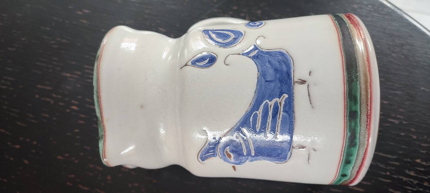 Vallauris ceramic pitcher signed Guizol