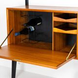 Rare Poul Cadovius standing wall-unit with bar (Denmark, 1960s).