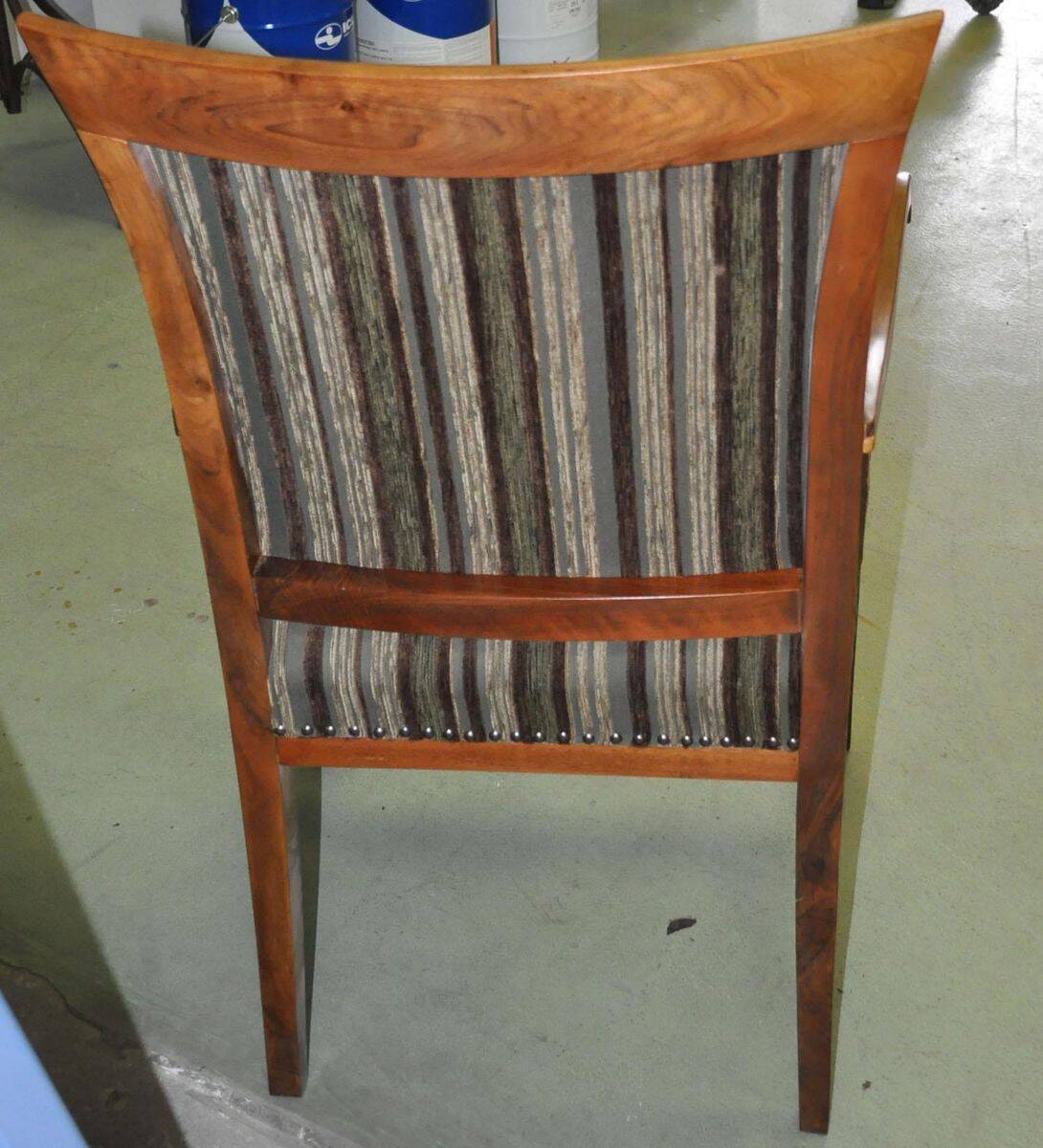 Fauteuil bridge Art Déco années 1930 en velours multicolore et structure bois