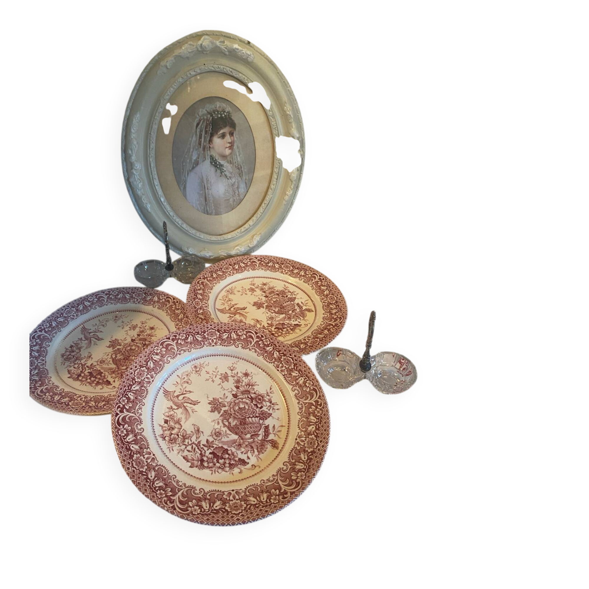 Set of 3 Staffordshire ironstone dinner plates